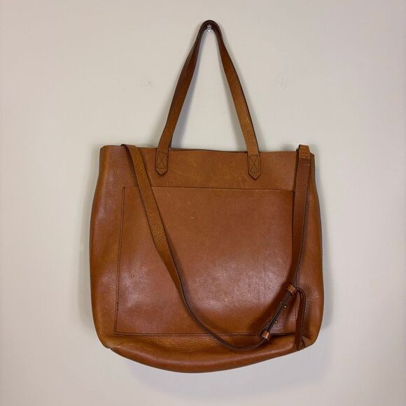 Madewell Tan Leather Transport Large Tote Bag Purse - Picture 1 of 10